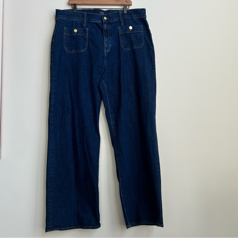 J Crew Factory Full Length Slim Wide Leg Sailor Jeans 35 Tall Premium Edition - Picture 5 of 15